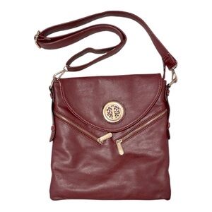 81- ❤️ Elegant Burgundy Crossbody Bag